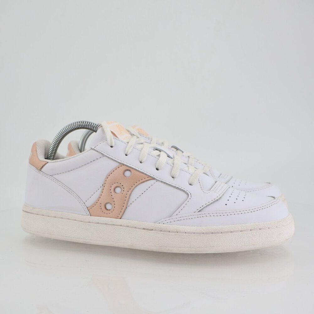 Saucony Jazz Court Sneakers White & Blush Pink Leather Size 11 Classic Shoes